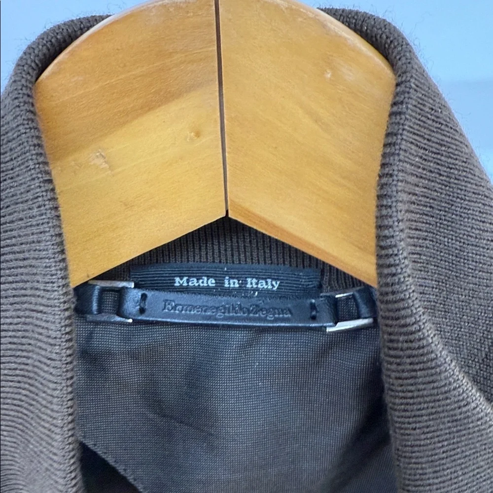 Ermenegildo Zegna Chocolate Suede Bomber Jacket - Picture 7 of 7